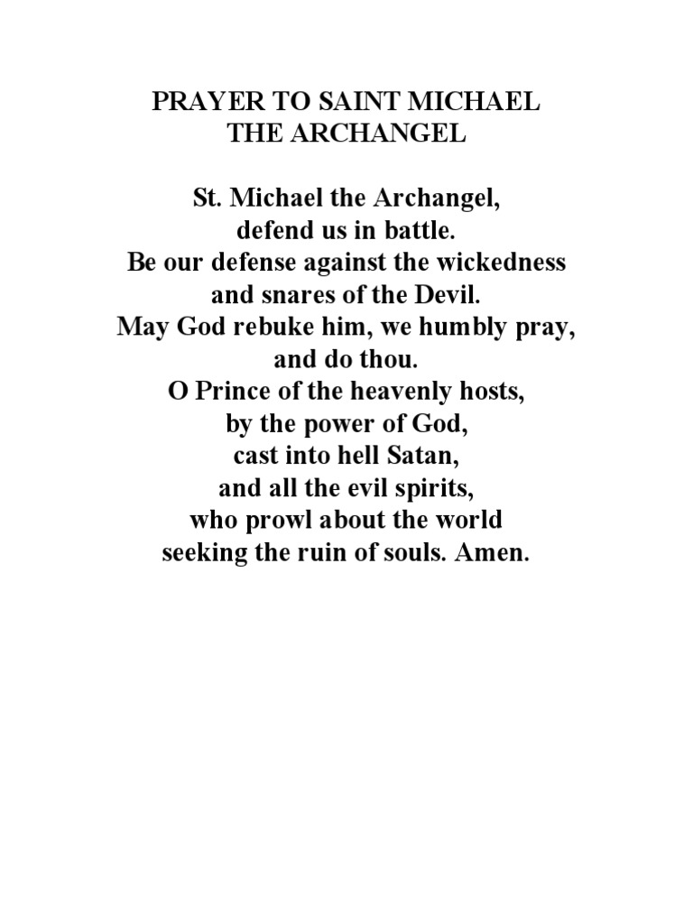 Prayer To Saint Michael PDF