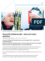 Succé För Bröderna Bö - Etta Och Tvåa I Sprinten - SVT Sport