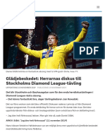Glädjebeskedet: Herrarnas Diskus Till Stockholms Diamond League-Tävling - SVT Sport