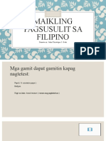 Maikling Pagsusulit Sa Filipino