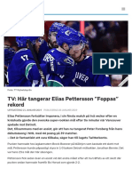 TV: Här Tangerar Elias Pettersson "Foppas" Rekord - SVT Sport