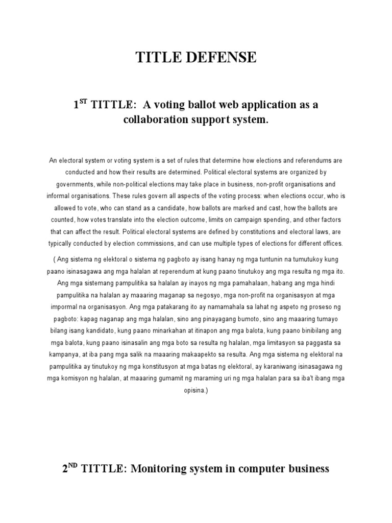 Title Defense | PDF