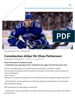 Comebacken Dröjer För Elias Pettersson - SVT Sport