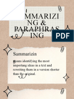 Summarizing & Paraphrasing