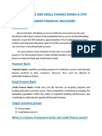 Research Parer On Payment Banks and Small Finance Banks