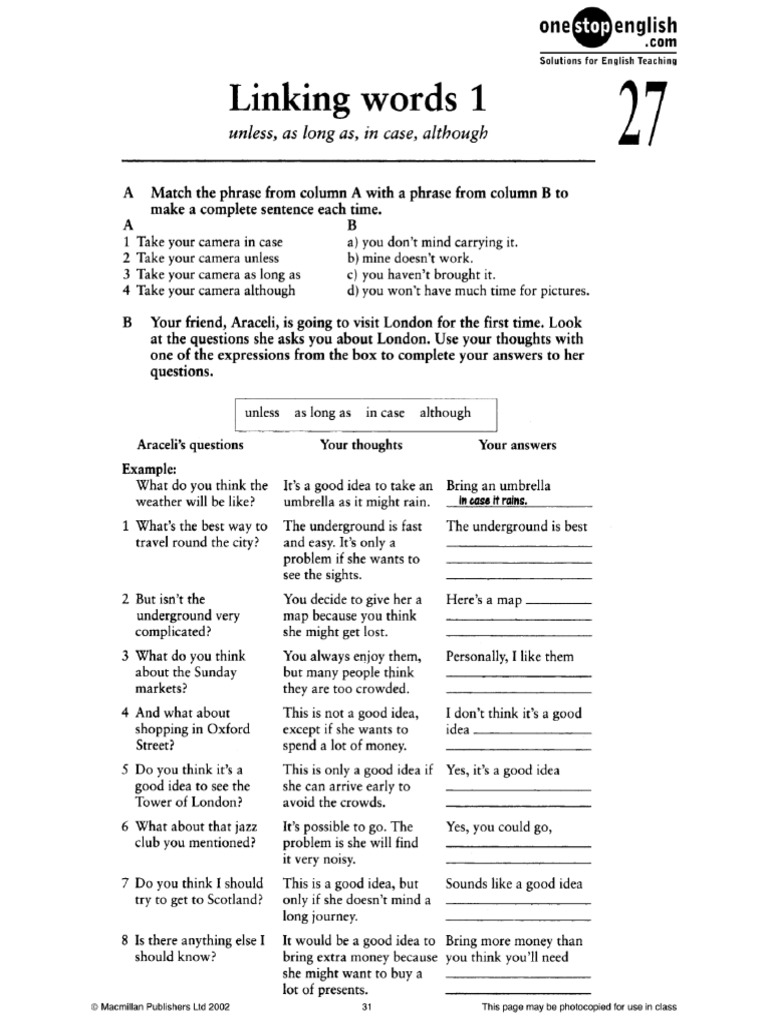 Linking Words | PDF