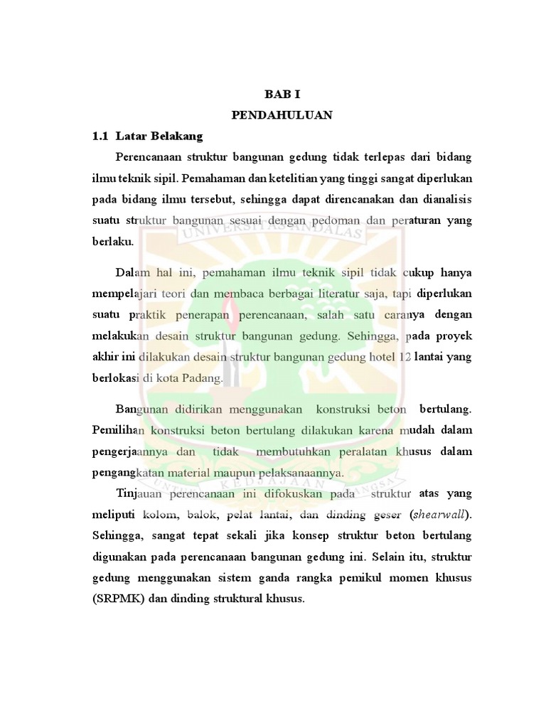 Struktur Bab 1 Pendahuluan Proyek Akhir Pdf