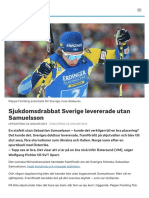 Sjukdomsdrabbat Sverige Levererade Utan Samuelsson - SVT Sport