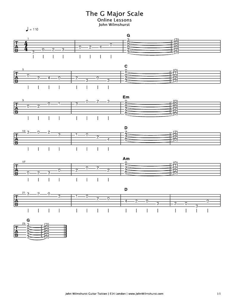 G Major Scale PDF