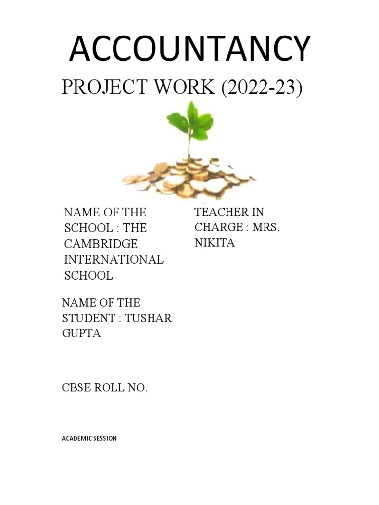 Accountancy Project Cover Page Design | PDF
