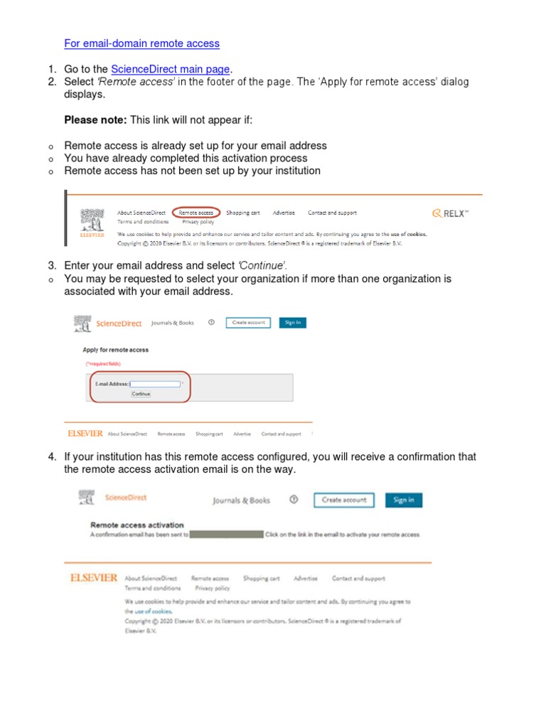 ScienceDirect Activate Remote Access 1 PDF