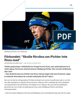 Förbundet: "Skulle Förvåna Om Pichler Inte Finns Med" - SVT Sport
