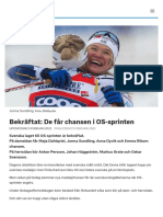Bekräftat: de Får Chansen I OS-sprinten - SVT Sport