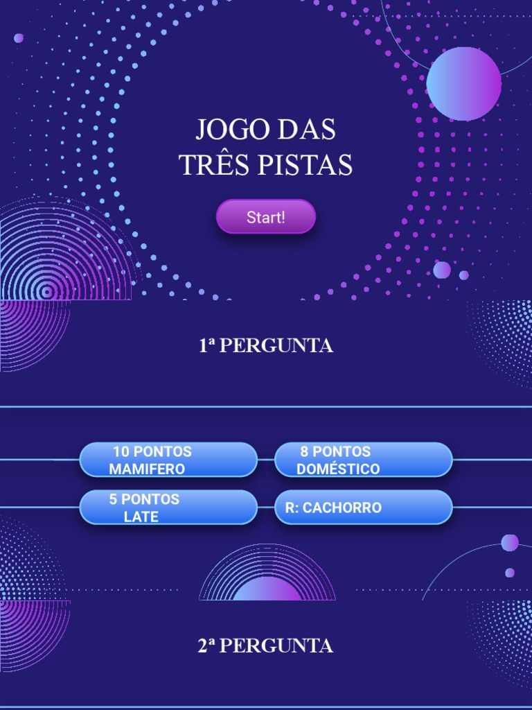 Jogo das Três Pistas: Perguntas e Respostas | PDF
