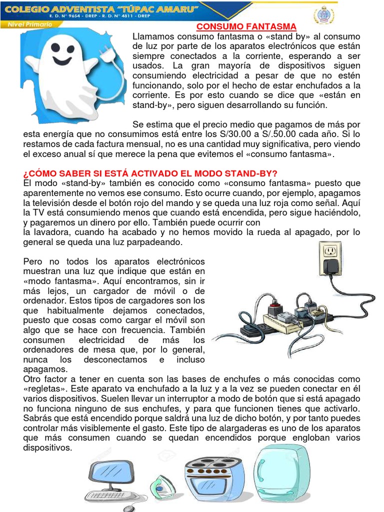 Consumo Fantasma PDF Ingenieria Eléctrica Electricidad