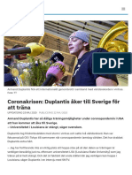 Coronakrisen: Duplantis Åker Till Sverige För Att Träna - SVT Sport
