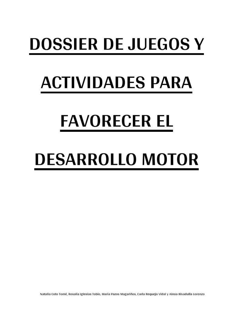 Actividades para el Desarrollo Motor Infantil | PDF | Pelota