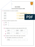 GUIA  DE los  numeros  hasta  el  1000 segundo  basico