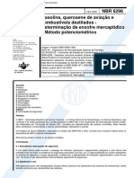 NBR 06298 - 2000 - Gasolina Querosene de Aviacao E Combustiveis Destilados - Determinacao de Enxofre Mercaptidico - Metodo Potenciometrico