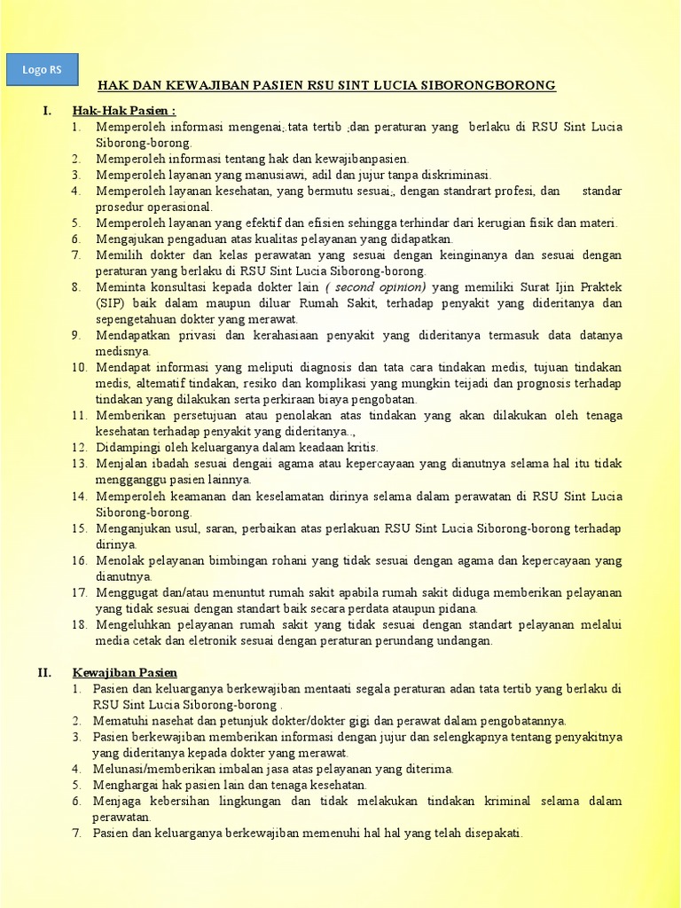 Banner Hak Dan Kewajiban Pasien | PDF
