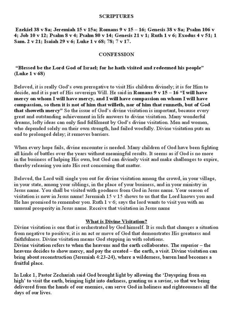 Divine Visitation PDF Jesus Mercy