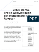 Inhaftierter Demokratie-Aktivist Beendet Hungerstreik in Ägypten