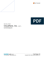 RAW TRANSCRIPT Cloudflare, Inc. (NET US), Q1 2022 Earnings Call, 5 May 2022 5 00 PM ET