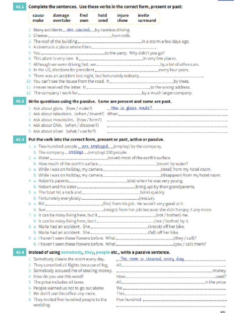 Passive Worksheet | PDF