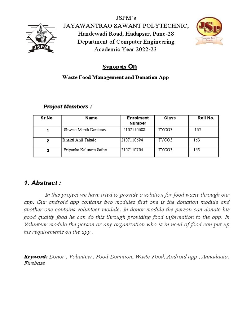 Waste Food Management and Donation App | PDF | Android (Operating