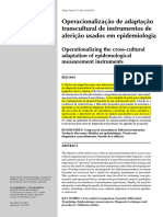 Reichenheim e Moraes 2007 - Operacionalização de Adaptação Transcultural de Instrumentos de Aferição Usados em Epidemiologia