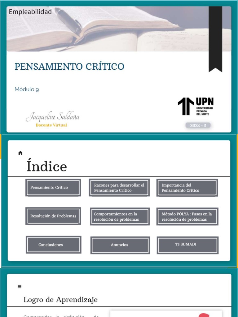 Pensamiento Crítico y Resolución de Problemas | PDF