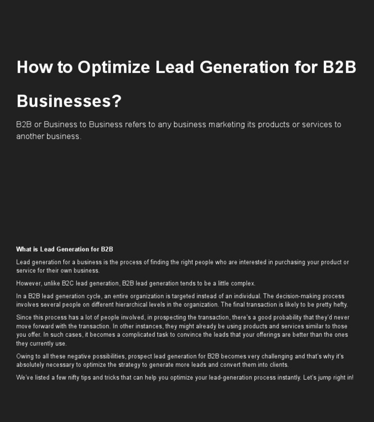 Intent-Based Lead Generation: How To Capture High-Quality B2B Leads