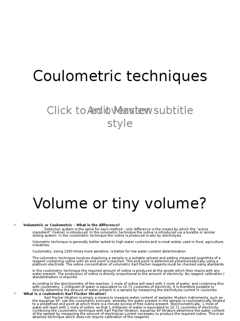 Coulometric | PDF | Titration | Chemistry