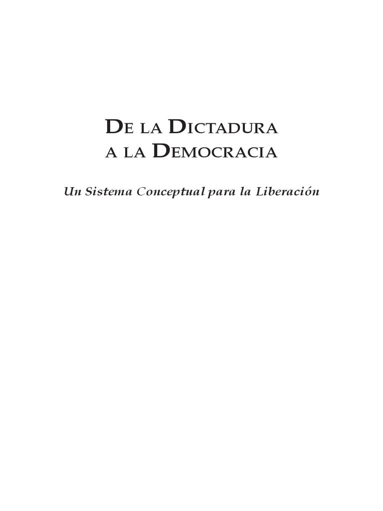 De La Dictadura A La Democracia de Gene Sharp | PDF