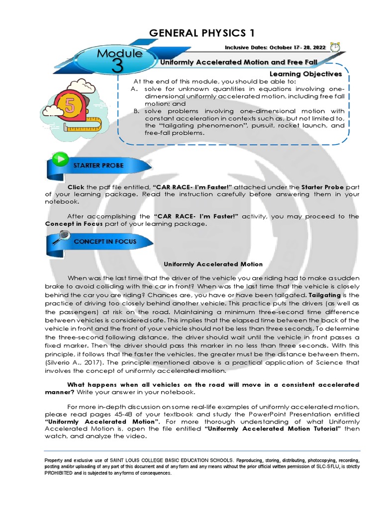 Understanding Uniformly Accelerated Motion | PDF