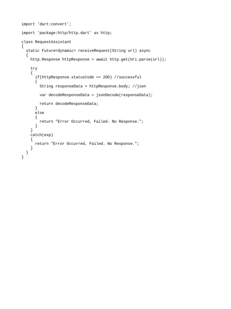 Dart HTTP Request Handler Class | PDF