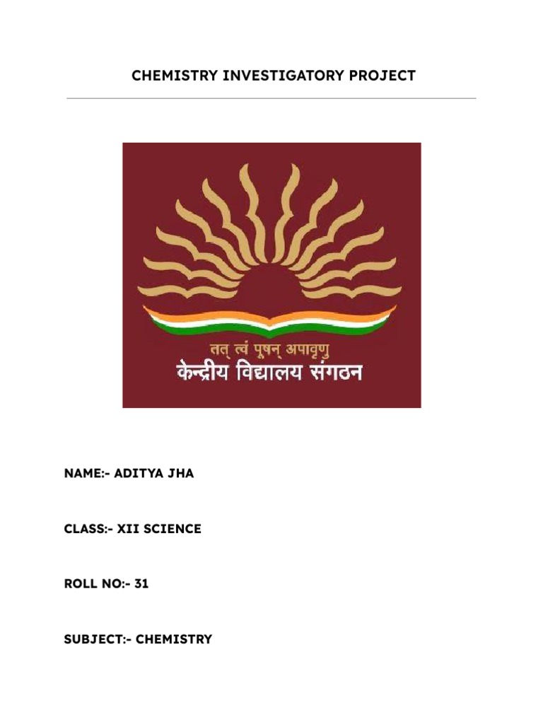 Chemistry Investigatory Project PDF Essential Oil Chemistry