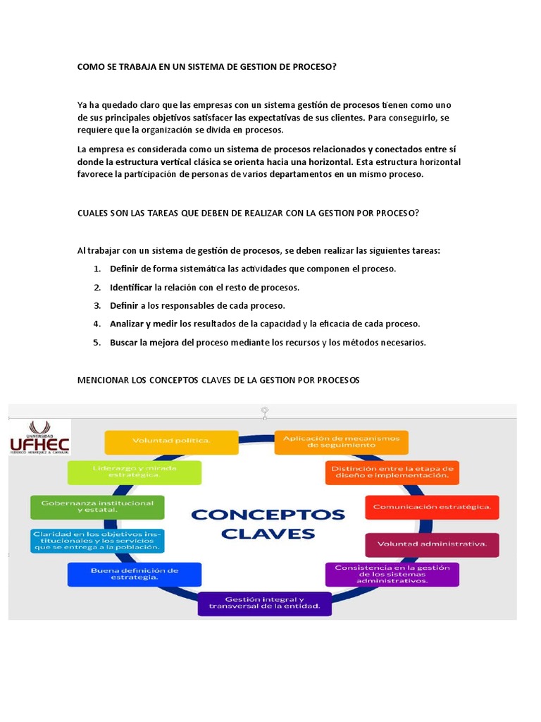 Como Se Trabaja En Un Sistema De Gestion De Proceso Pdf Business
