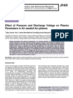 Effect of Pressure and Discharge Voltage on Plasma Parameters in Air Seeded Arc-plasma