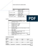 English Language Test 1 Marking Scheme