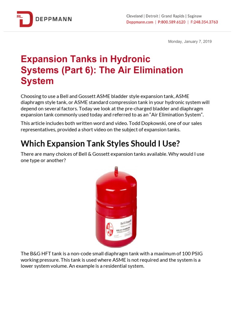 Choosing the Right Expansion Tank for Hydronic Systems A Guide to