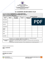 Individual Learning Monitoring Plan