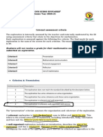 Internal Assessment Criteria