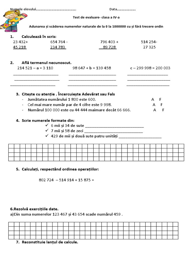 0 Adunari Si Scaderi 01000000test | PDF