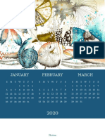 2020 Monthly Calendar with Notes