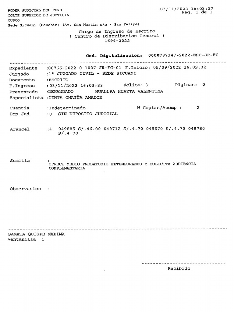 Exp. 00766-2022-0-1007-JR-FC-01 - Anexo - 04454-2022 | PDF | Principios ...