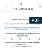 Prova 2 + Lista 2 FOO