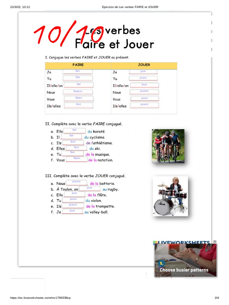Verbes Faire Et Jouer Pdf – Parler de ses activités avec faire et jouer ...