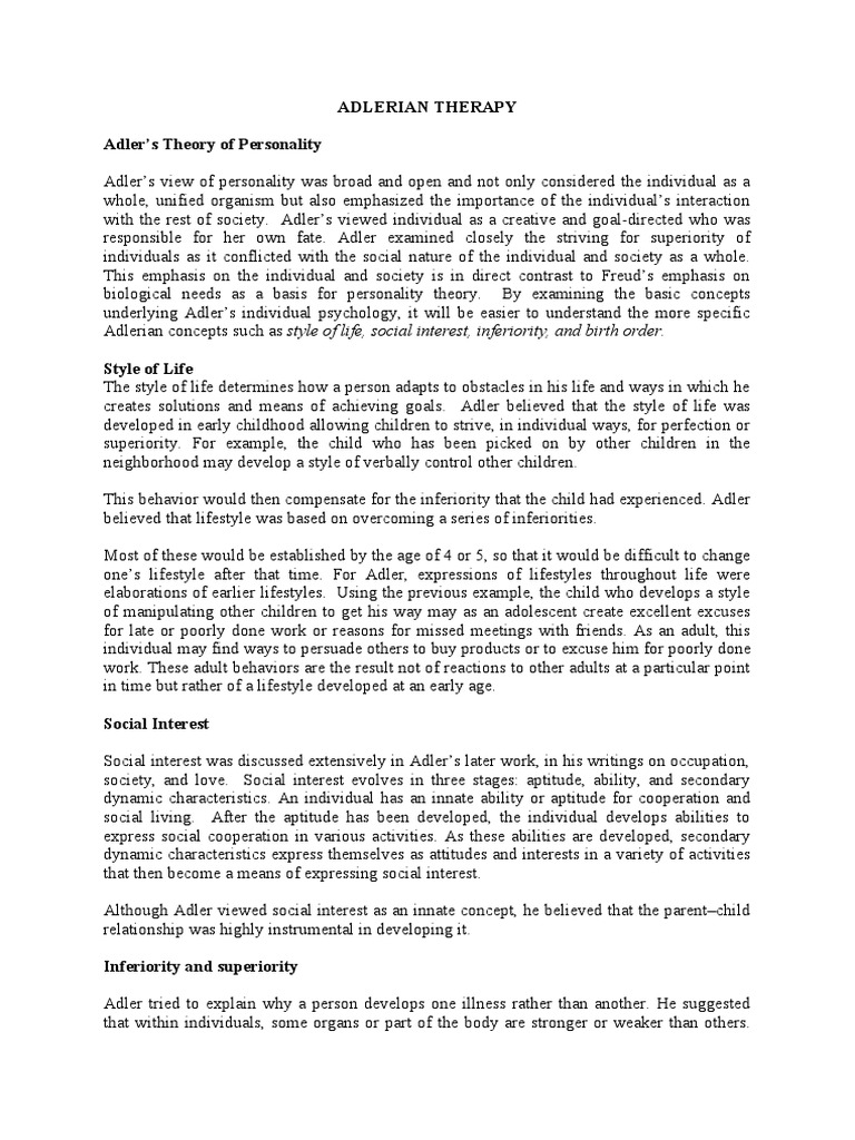 Adlerian Therapy PDF