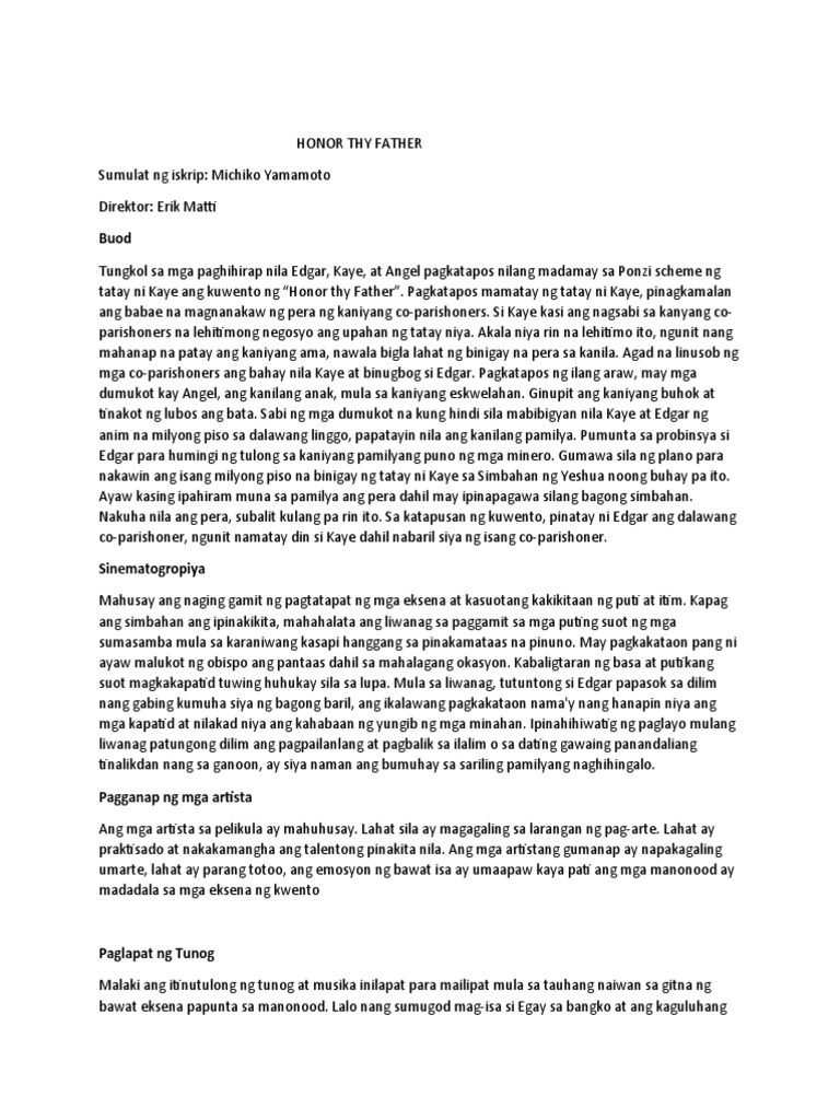 Honor Thy Father PDF